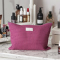 Custom Printed Cotton Waffle Storage Bag for Essence Cream Kits Packing Pouch Cotton Plaid Zipper Bag