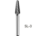 SL-3 Rotary File 6.35mm 1/4" Shank Diameter Ball Nose Cone Shape Double Cut Metal Deburring Bits Tungsten Carbide Burr