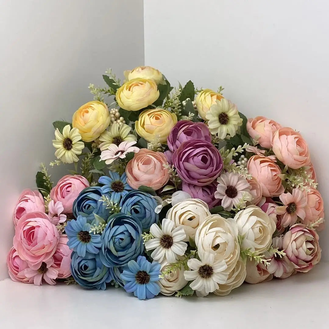 Wholesale Silk Rose Flower Bpuquet Home Decoration Lotus Silk Wedding Flower bunch