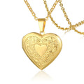 Hot Sale Stainless Steel Heart Necklace Openable Necklace Photo Locket Necklace Gold