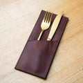 Custom Personalized Cutlery Pouch Eco-Friendly Leather Cutlery Pouch Hotel Restaurant Wedding Christmas Utensils Pouch