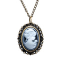 Antique Oval Pocket Watch for Women Vintage Victorian Cameo Locket Necklace Pendant with Chain Gift for Her Birthday Christmas