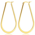 2mm Korean Fashion Oval Earrings Jewelry Luxury Gold Stainless Steel Hoop Oval Earrings for Women