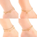 Fashion 304/316 Stainless Layered Anklets Custom Personalized Jewelry Gifts PVD 18k Gold Plated Foot Jewelry Anklets for Women