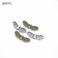 High Quality Small Hole Spacer Beads wings 30 Pcs Metal Antique Silver Plated Wing Charms for DIY Jewelry Making 22*7mm D420