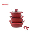 Phisma High Quality Granite Cookware Sets Non Stick Marble Aluminum Cooking Pots and Pans Wholesale Kitchen Cookware Set