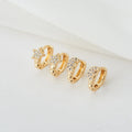 2025 New Fashion Teen Girl Zircon Earrings 14K Gold Plated Small Pave CZ Star Moon Shape Women Hoop Earrings