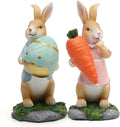 Creative Easter Resin Crafts Rabbit Holding Carrots Rabbit Holding Eggs Small Statue Table Decoration