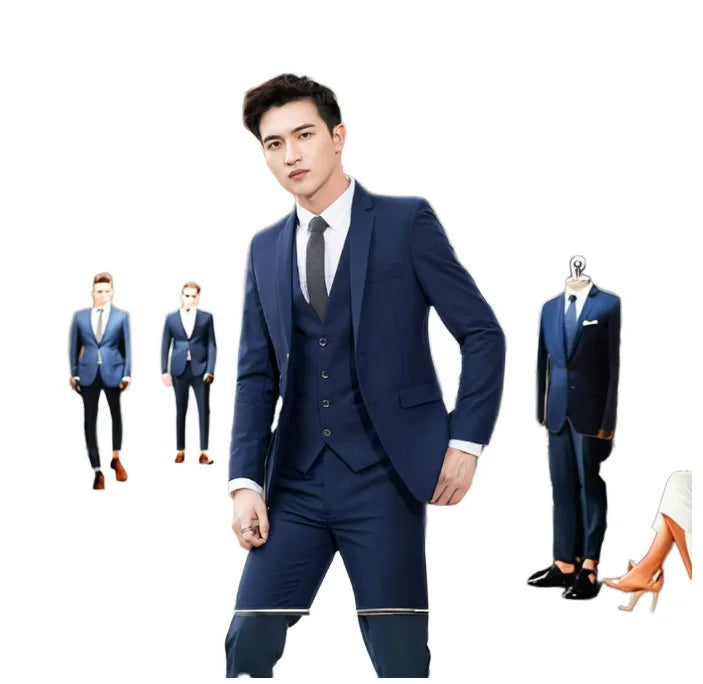 S6380F 2023 Drop Shipping High-quality Custom Three -piece Set of Professional Business Businessmen Mens Wedding Suits Set
