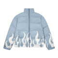 LULUSEN NEW Flame Design Wholesale Winter Stand Collar Hooded Thick Bomber Men Waterproof Breathable Eco-Friendly Jacket