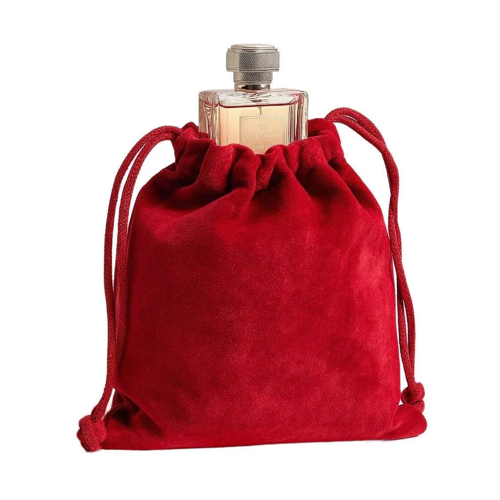 Wholesale Recyclable Red Velvet Perfume Bag Reusable Drawstring Pouch High End Luxury Jewelry Customizable Gift Bags