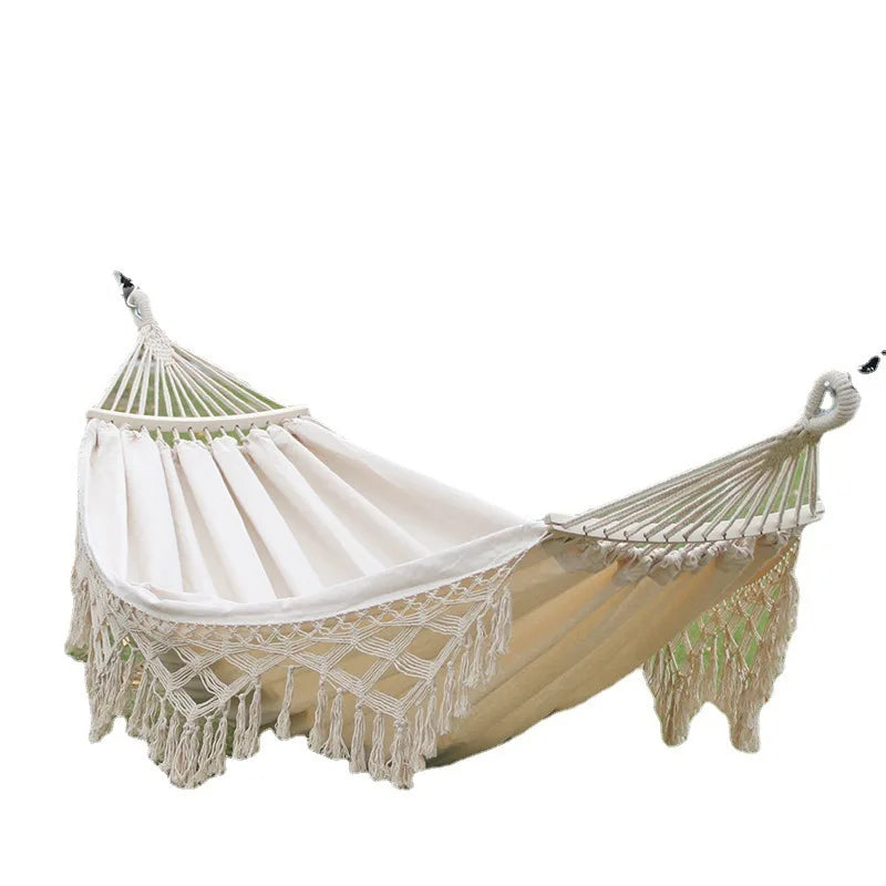 Sp-291wholesale  Double Outdoor Hammock Sleeping Bed Camping Indoor Leisure Hammock Exotic Romantic Su Curved Rod Style Camping