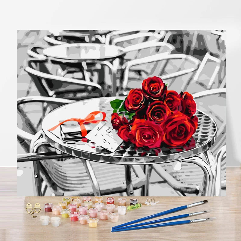 Canvas Paint by Number Flowers Painting by Numbers Landscapes Acrylic Pigment Gift Wall Decor Art HandPainted Paintings Coloring