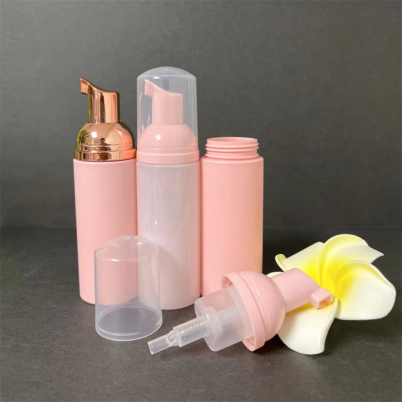 Factory 30ml 60ml 100ml 120ml 150ml 200ml Frosted pink Electroplating Foam Bottle Eyelash Cleaning Packaging Sub-bottling