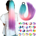 New DIY Braid Pony Tail Rainbow Glitter Tinsel Braiding Hair Ponytail Extension Synthetic Braiding Hair With Tinsel