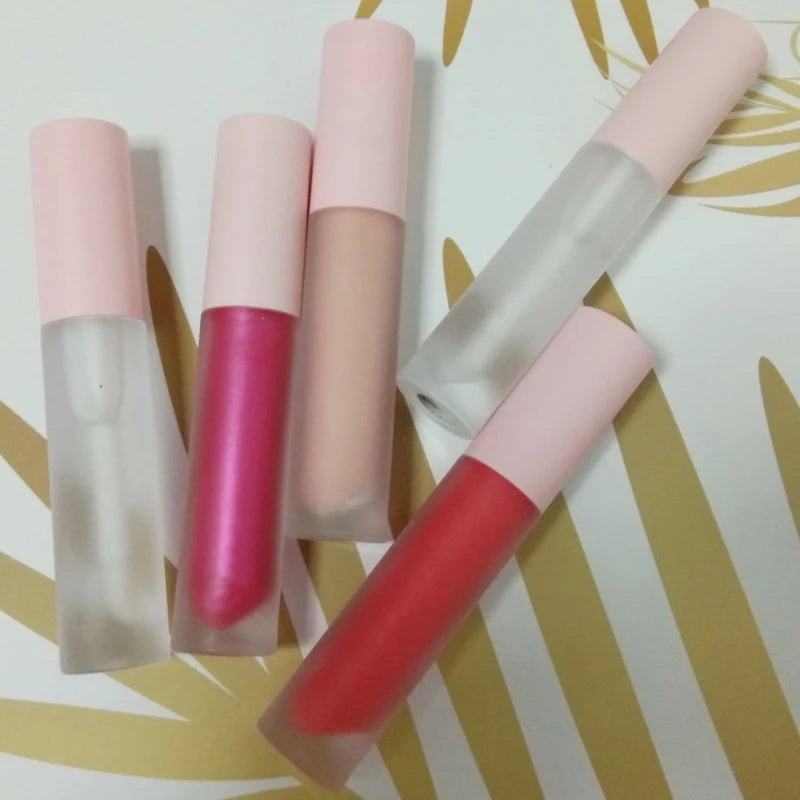 Wholesale Private Label pink Lip Gloss Packaging Frosted Lip Gloss Tube Private Label Empty Lipgloss Tube