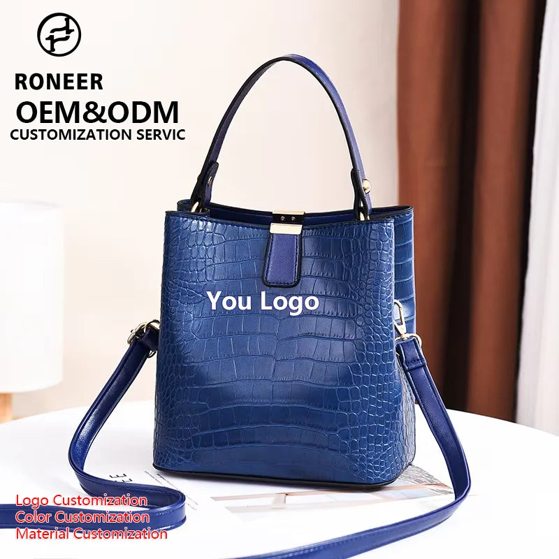 Large Designer Ladies Casual PU Leather Handbag New Casual Tote Shopping Bag with Custom Logo for Women