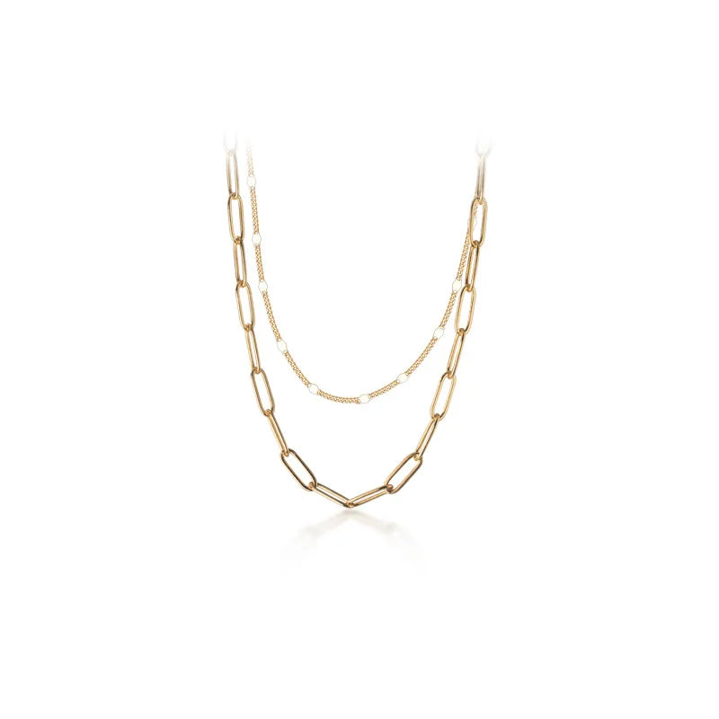 New Model Popular 925 Silver Double Layer Chain Necklaces Jewelry