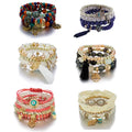 New Design Custom Slap Charm Boho Bead Jewelry Set Bangle Bracelet Women Handmade Quality Hasma Hand Fun Bead Bracelet 2022