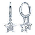 100% 925 Silver Earrings Fashion INS Cute Minimalist Star Hoop Huggies Earrings 925 Silver Jewelry