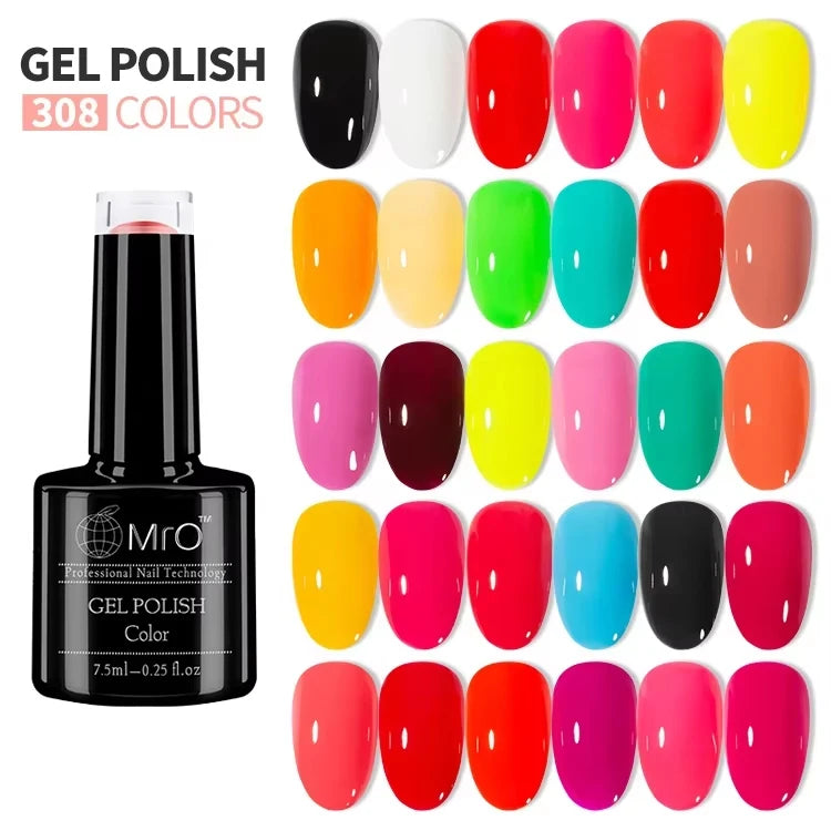 R S Nail Professional Gel Nail Polish 308 Colors Oem Custom Logo Nail Beauty Supplies Varnish Semi Permanent Soak Off Step Gel