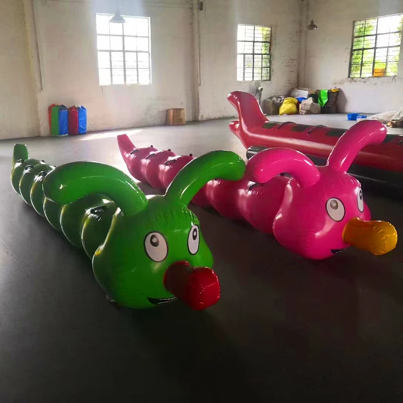 Giant Inflatable PVC Worm Caterpillar Racing Dragon Boat Team Building Game-CE Certified 4-10 Seats DL Brand