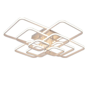 Square Modern Led Ceiling Lights for Living Room Bedroom Study Room Gold/Chrome Plated Ceiling Lamp Fixtures