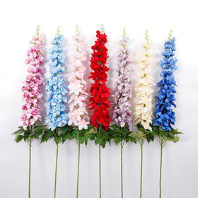 M177 Factory Price Silk Flower Delphinium Artificial Flowers Single Large Delphinium Flower