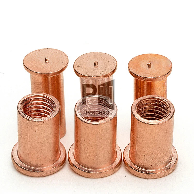Copper Plated Welding Stud M3 M4 Standoff Screws Soldering Pin PCB LED SMT Thread Connector Copper Stud Welding Screw