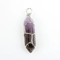 Cross-border Natural Crystal Point Amethyst Winding Hexagon Pendant Necklace for Sweater Necklace