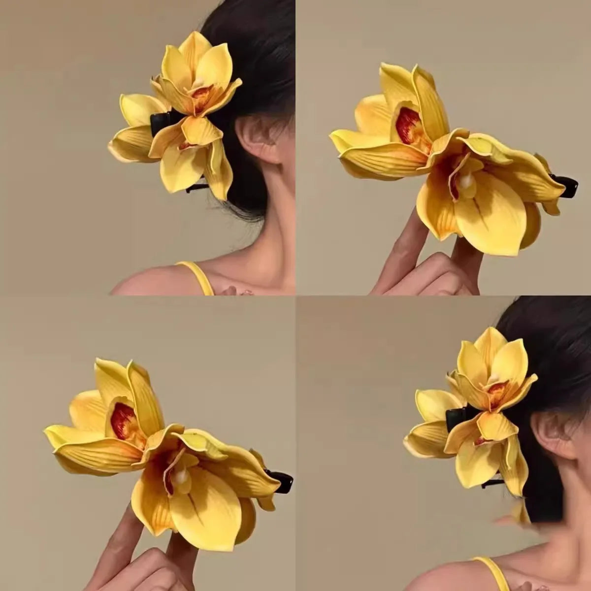 Medium Elegant Pearl Hair Claw Clips Pretty Plastic Thailand Hair Accessories