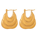 European and American Ins Style Layered Bag Design Titanium Steel Gold-Plated Earrings Graceful Earrings Kickel Free