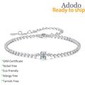 Fashion 925 Silver White Gold Plated Adjustable Beaded Bracelet Round Cut 0.3CT VVS GRA Moissanite Women's Hand Chain Jewelry