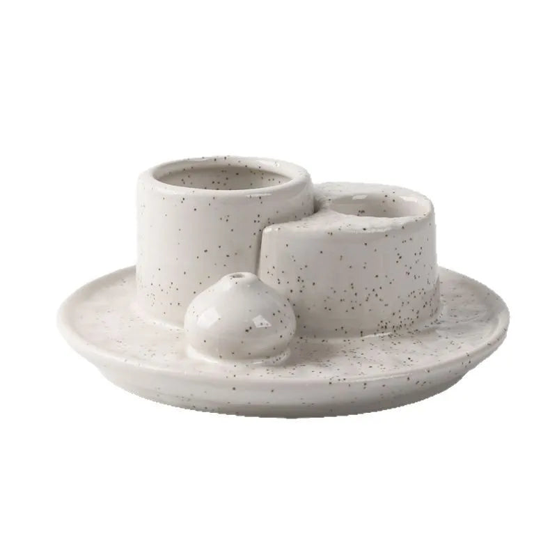 Minimalist Nordic Style Moon Prism Ceramic Aroma Candle Holder Sage Holy Wood Plate Atmosphere Decoration for Aromatic Candles