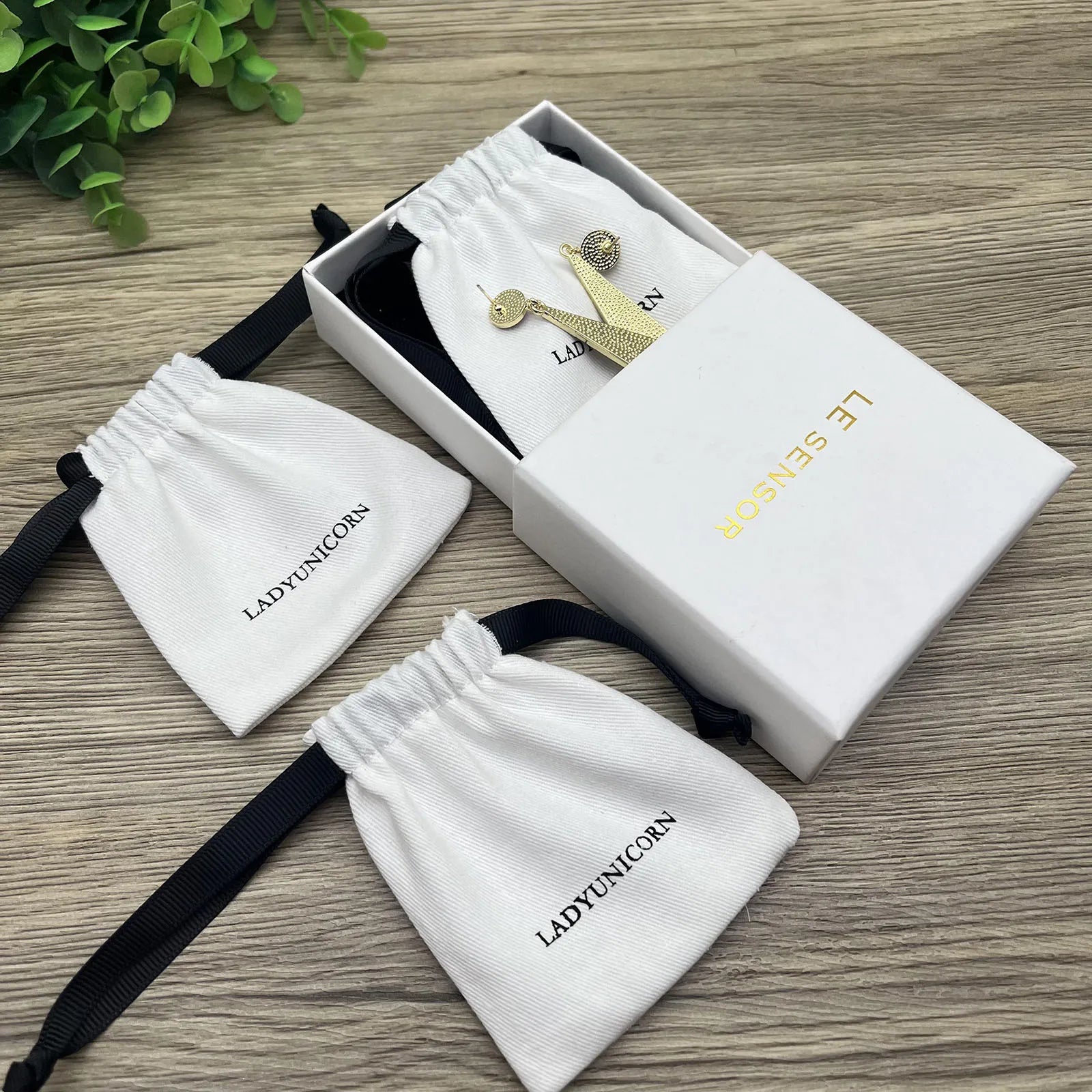Wholesale Grosgrain Ribbon  Canvas Cotton Gift Jewelry Packaging Pouch Twill Cotton Pouch with Logo