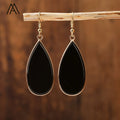 Women's Fashion Gold-Plated Teardrop Earrings Healing Natural Crystal Crystal for Wedding & Gift occasions