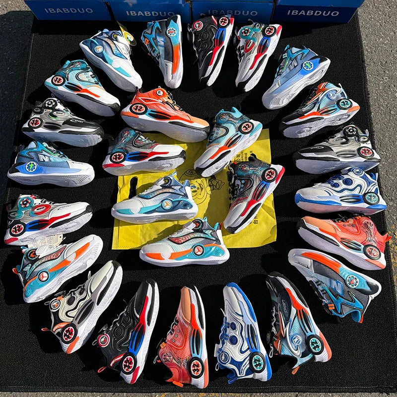 C2360 Wholesale Children's Sports Shoes Boys Girls Mixed Second-hand Shoes Sneakers Basketball Shoes Stock Kids Running Shoes