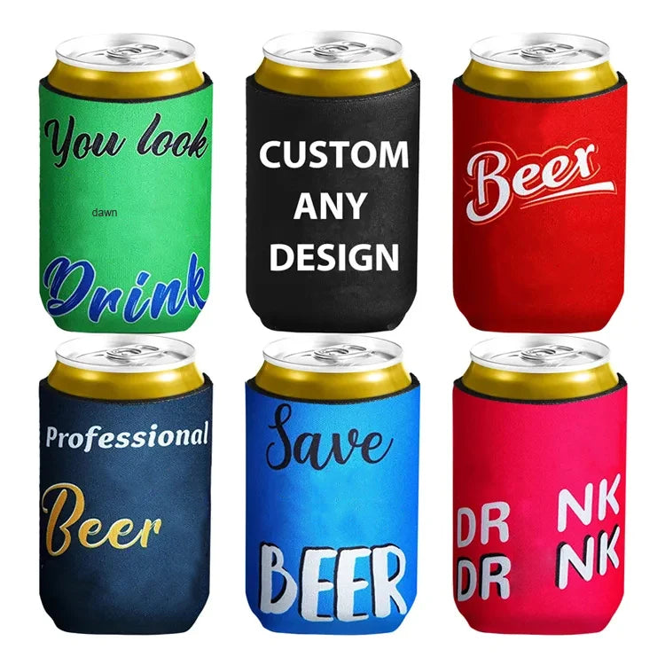 Custom foam Neoprene Can Cooler OEM 12oz Can Cooler Insulated Neoprene Sublimation Blanks Beer Bottle Holder Cooler Beer