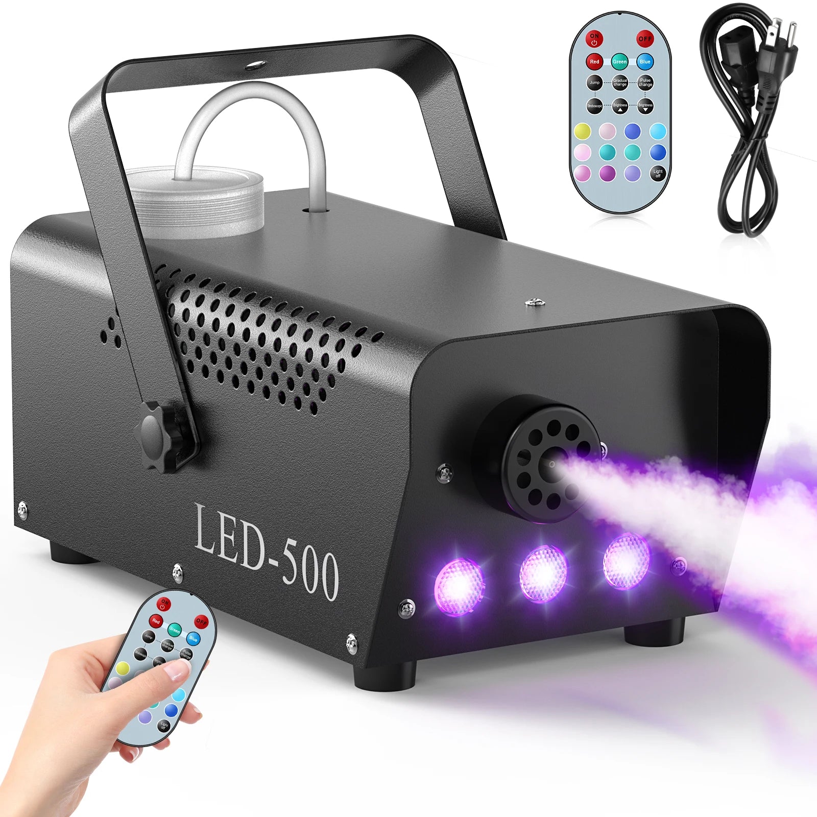 500W Mini Rgb Stage Smoke Effect Equipment Smog Maker Dj With Remote Control Special Effects Party Disco Stage Fog Machine