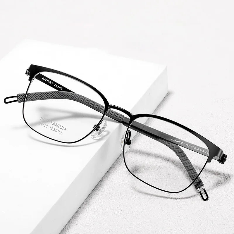 2024 Blue Light Blocking Glasses Titanium Custom Logo Titanium Vision Glasses Eyewear New Retro Pure Titanium Glasses Frame