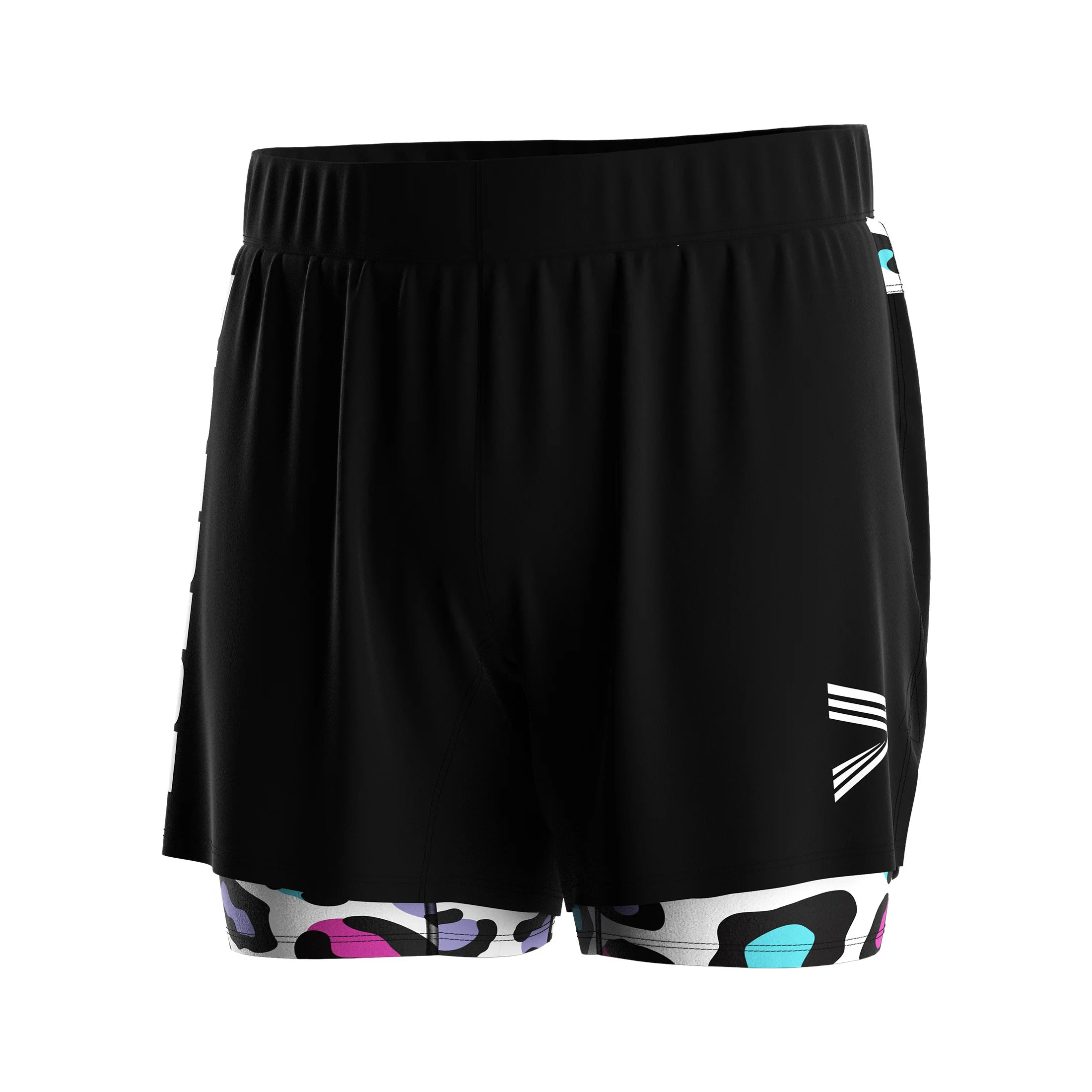 Custom Men's 2 in 1 Training Shorts Anti-Chafe Liner Non-See-Through High Elastic Ultralight for Grappling Competition
