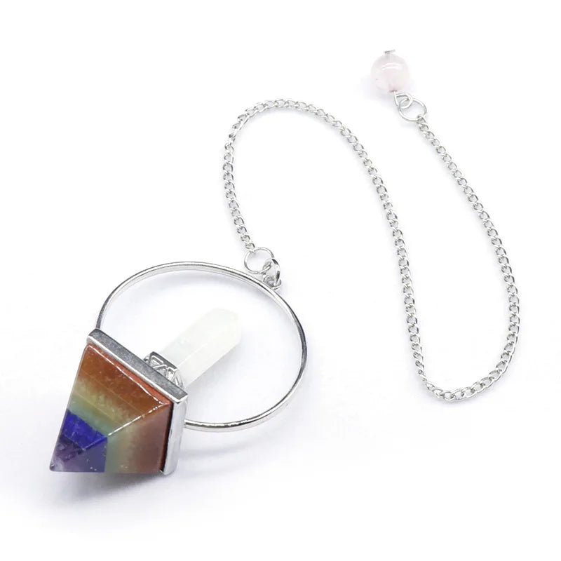 HY 2023 Fashion Design Healing Crystals Stone Bonded Chakra Single Point Pendulums for Wedding Decoration