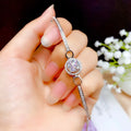 Silver 925 Original 2 Ct Round Excellent Cut D Color Pass Diamond Test Moissanite Beads Bracelet Women Classic Wedding Jewelry