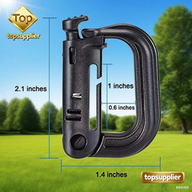Molle D Locking Ring Moutain D-Ring Plastic Clip Snap Hiking Carabiner Hook Black Buckle for Backpack Grimlock Locking for