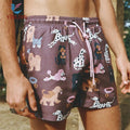 Quick Dry Breathable Boardshorts Print Dog Swimwear Men Beach Shorts