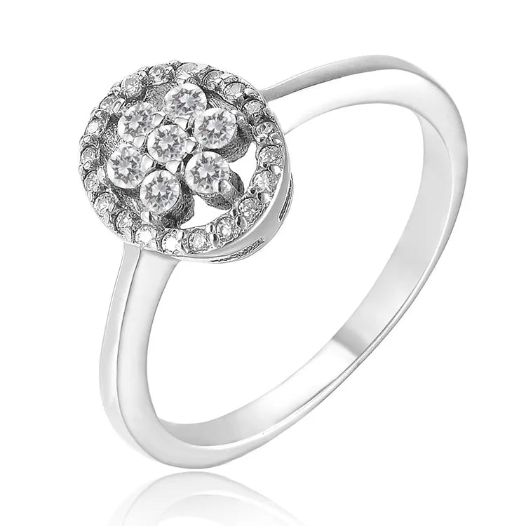 18K White Gold Plated Cubic Zirconia Eternity Ring Stylish Fine Gemstone Jewelry for Wedding Promises Engagements for Women