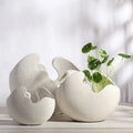 Modern Nordic Egg Shell Ceramic Vase White with Discount for Flower Arrangement and Tabletop Decoration