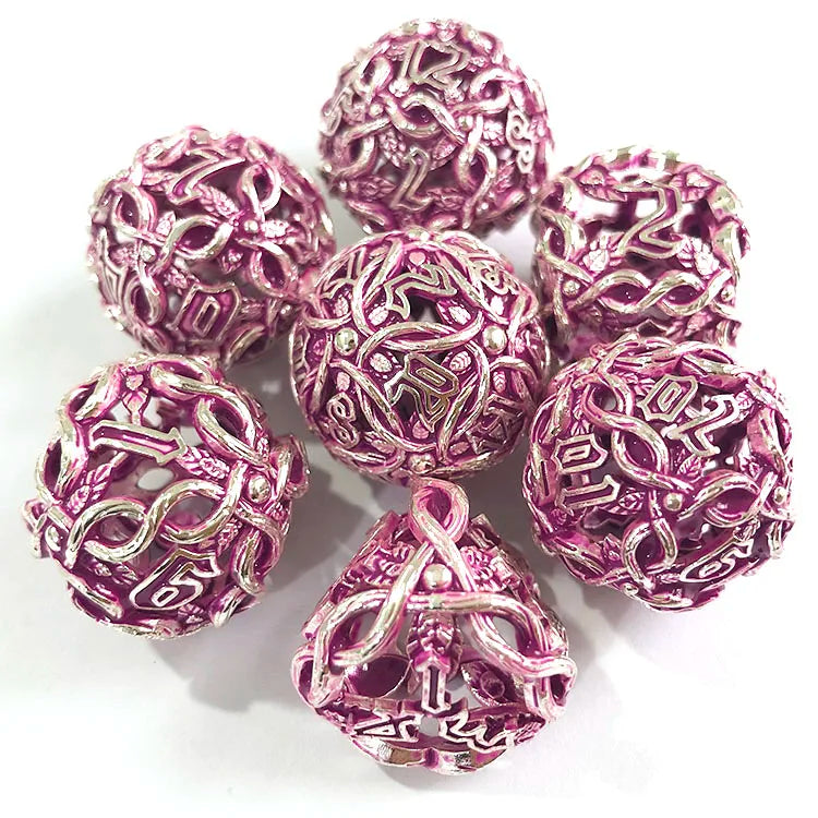 Wholesale Bulk Polyhedral DND Dice Hollow Adult Metal Accessories Copper Board Game Dice