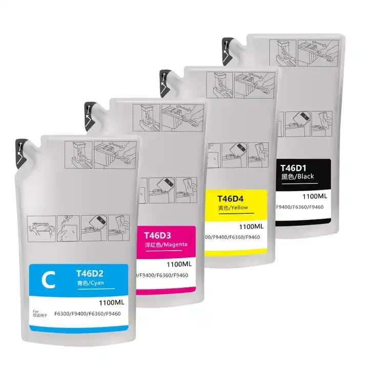 Ocbestjet T46D T46D2-T46D4 T46D8 Sublimation Transfer Dye Ink Bag With Chip for Epson Surecolor F6300 F9400 F6360 F9460