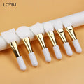Soft Head Mini Silicone Face Mask Brush Ultra Thin Flat Foundation Concealer Applicator Plastic Handle for Facial Mud Film Gel